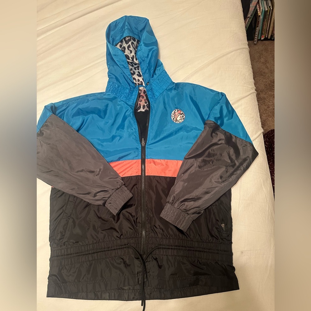 Buc-ee’s Colorful Leopard Print Zip Windbreaker
